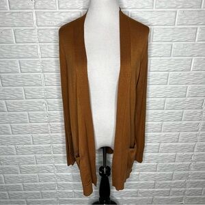 EXPRESS Camel Brown Knit Open Front Cardigan Sweater Size L